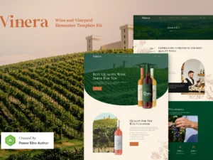 Vinera – Wine & Vineyard Elementor Template Kit