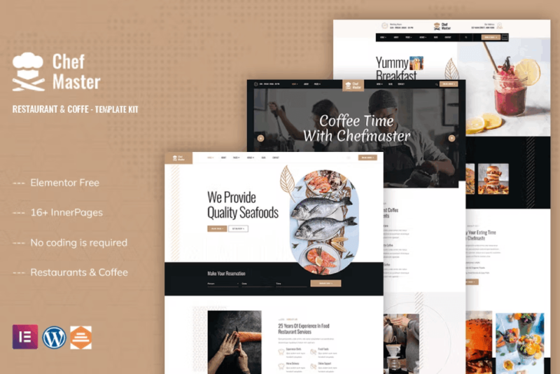 Chefmaster – Restaurant & Cafe Elementor Template Kit